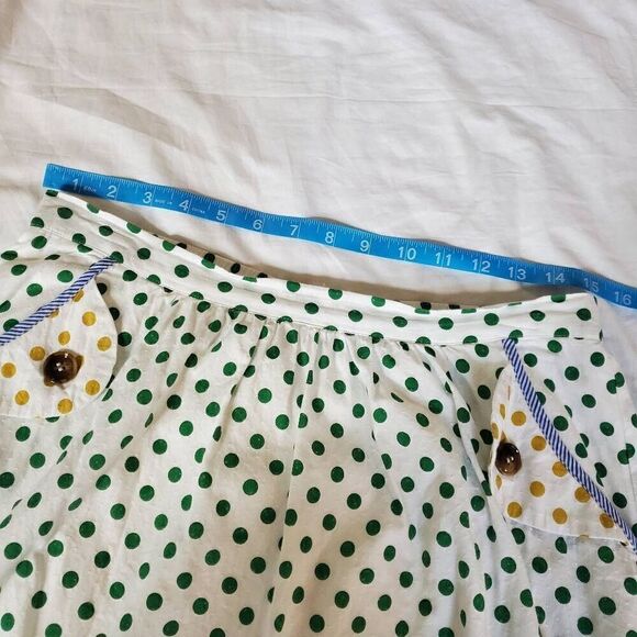 Tulip White Polkadot Cotton Blend Skirt - Size Large - Picture 12 of 15